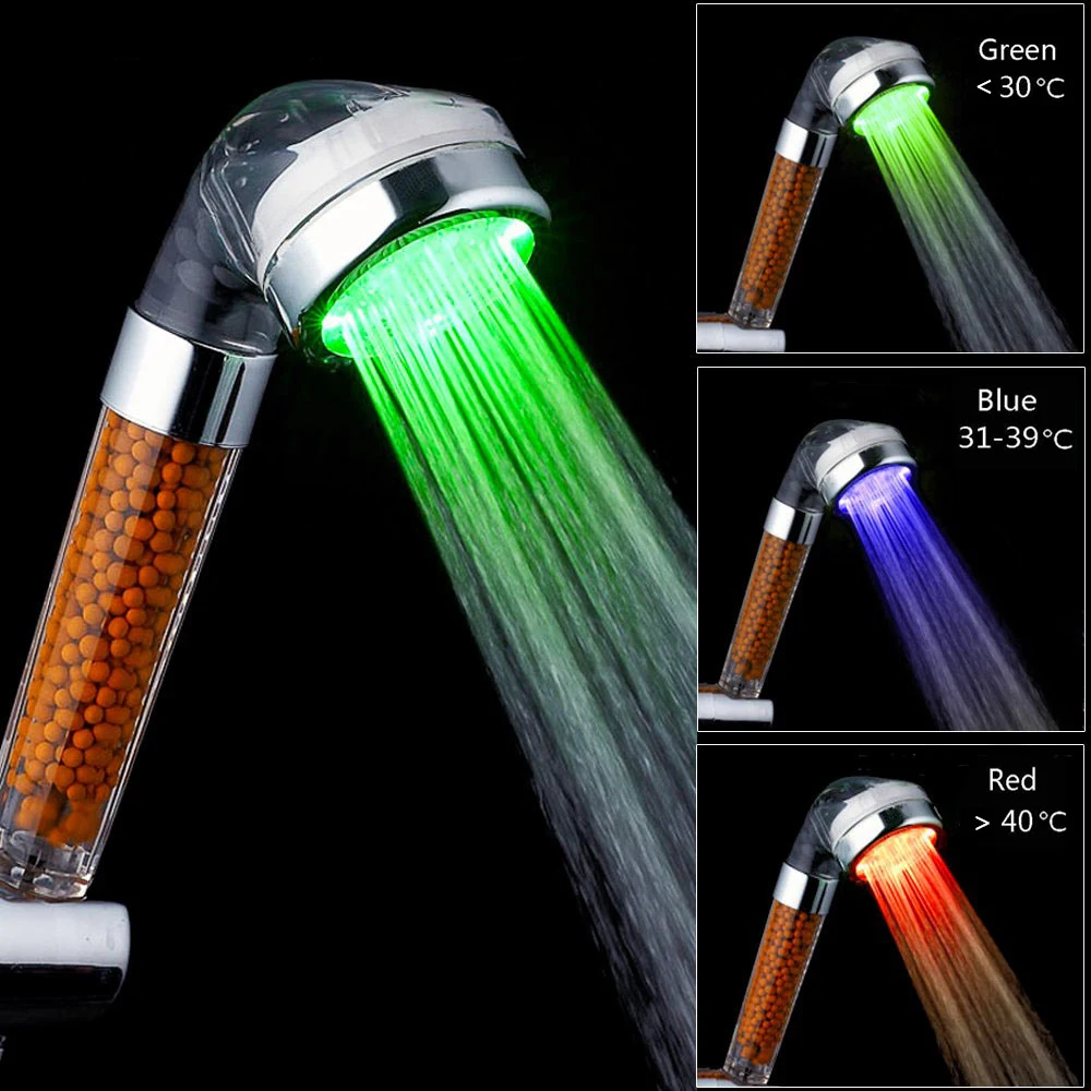 Temperature-controlled colorful color-changing luminous shower shower shower color light water heater shower head shower