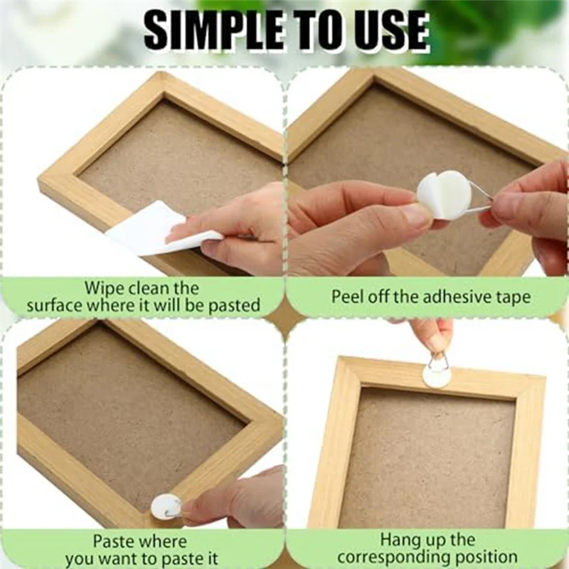 

-PQWN 45Pcs Frame Hangers Without Nails Picture Hangers Without Nails For Wall Art Photo Frame Bathroom Closet Kitchen Home Door