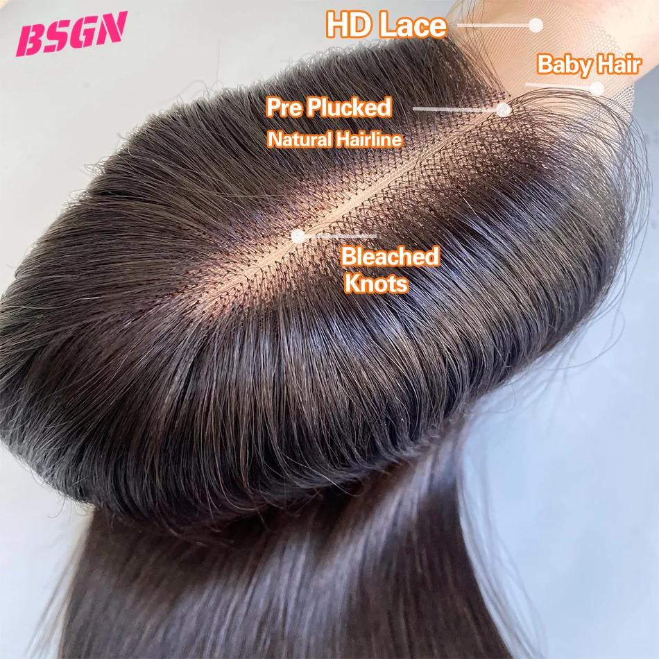 Peluca con malla Frontal ondulada para mujer, peluca Frontal de encaje HD 13X4, cabello humano prearrancado, nudos blanqueados, pelucas de cabello