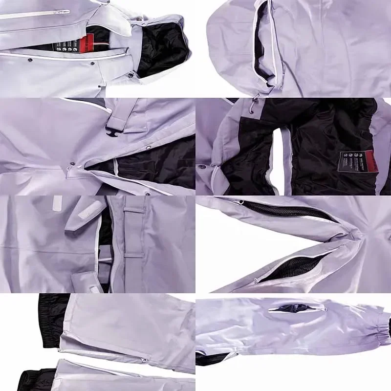 Outdoor Ski Suites Winter Snow Set Windproof Hooded Thermal Skiing Jacket Pant Waterproof 2025 New Snowboard Wear Men Women