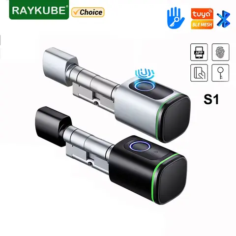 RAYKUBE S1 Tuya BLE TT 잠금 장치 DIY 실린더 코어 지문 앱 키가 있는 스마트 전자 도어 잠금 장치 홈 호텔용 IC 카드 잠금 해제 Best5 RAYKUBE S1 Tuya BLE TT 잠금 장치 DIY 실린더 코어 지문 앱 키가 있는 스마트 전자 도어 잠금 장치 홈 호텔용 IC 카드 잠금 해제 Best5