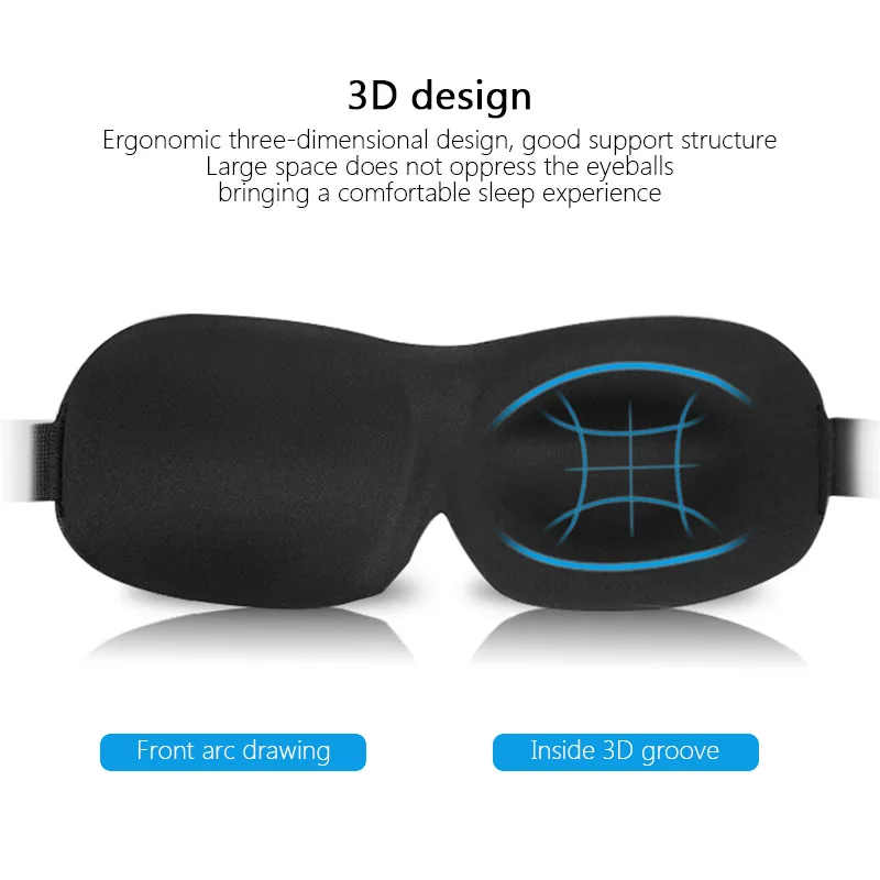 3D Sleeping Mask Eyepatch Block Out Light Eye Mask Soft Cover Rest Relax Sleep Aid Women Men Portable Blindfold Travel Eyepatch