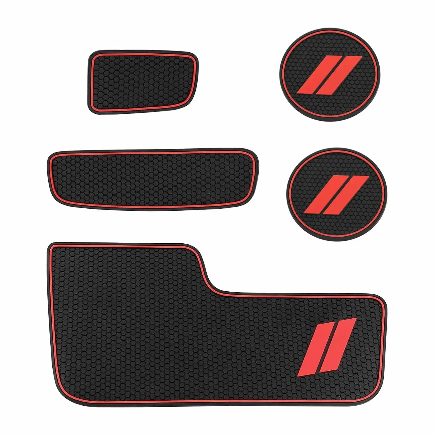

5pcs Cup Holder Insert & Center Console Liner Mats for 2014 2015 2016 2017 2018 2019 Dodge Durango Non Slip Storage Bin Mat Trim