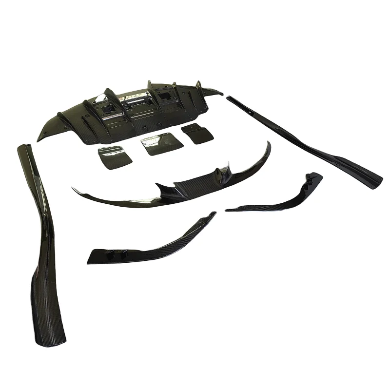 

3K настоящее углеродное волокно N-образный передний средний угол, боковые юбки, задний диффузор, комплект кузова для Ferrari F8 Body Kit