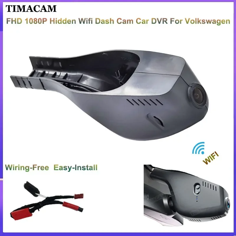 

TIMACAM For Skoda Seat For Volkswagen VW Passat Golf Tiguan Tarek Atlas Polo Taigun Arteon Sharan T-Cross FHD Dash Cam Car DVR