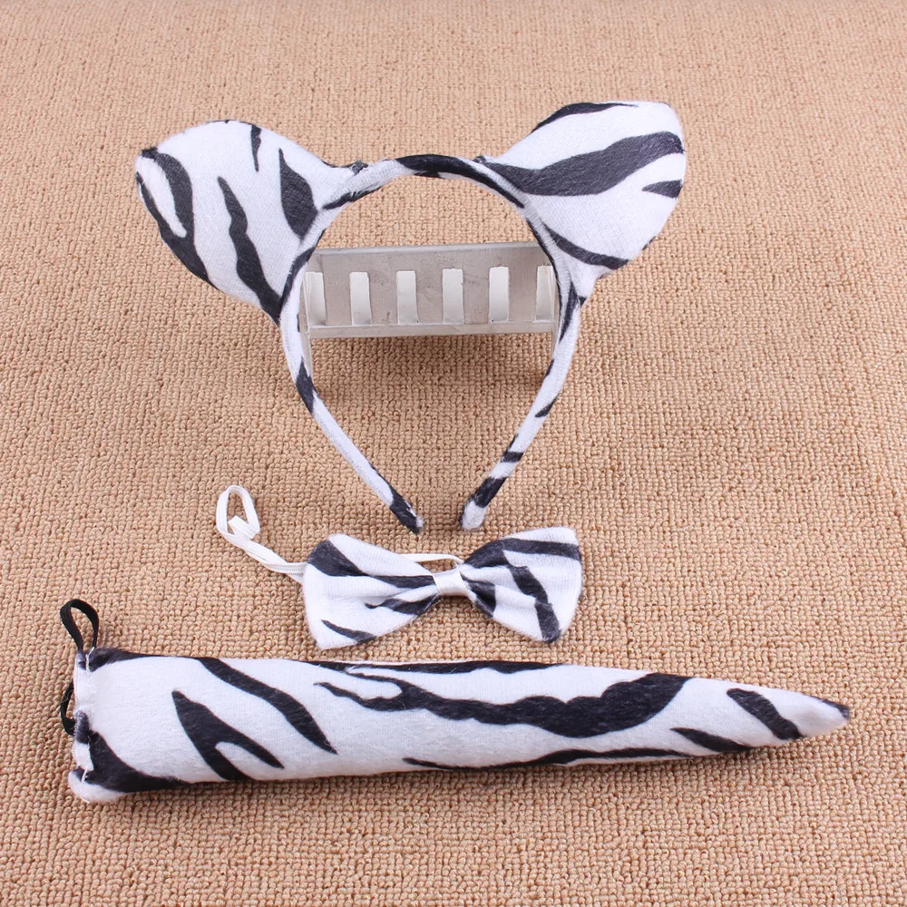 Kid Cartoon Animal Dress Cosplay Frog Tiger Mouse Monkey Costumes Accessory Boy Sweet Headwear Tail Bow Children's Day Gifts