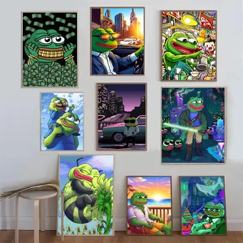 Üzgün kurbağa Pepe Poster kaliteli baskılar ve posterler HD kalite Poster duvar sanat boyama çalışması ev dekor