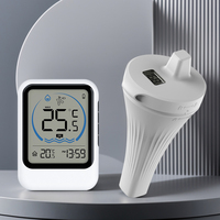 Smart Pool Thermometer IPX7 Waterproof Wireless Pool Temperature Monitor Easy Read Digital Pool Thermometer for Swimming Pools
