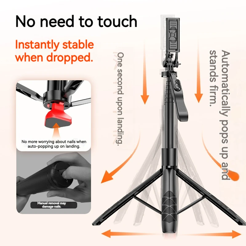 1,8-метровый автоматический вып-штатив для селфи-палки для камеры телефона GoPro, вращающаяся на 360° подставка с дистанционным управлением для видеоблогов LIVE
