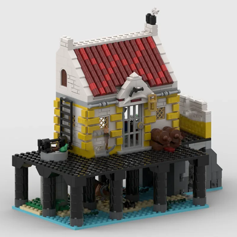 

Moc-10320 Medieval Pirates Series ElDorado Courtyard Expansion Model Barracuda Bay Modular Building Blocks DIY Bricks Toy Gift