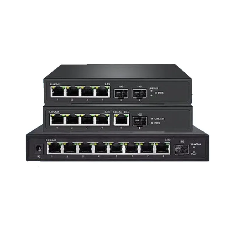5-Port 8-Port 2.5G Web Management 802.3at 30W Fanless Desktop Multi-Gigabit Managed PoE+ Switch with 10G SFP+