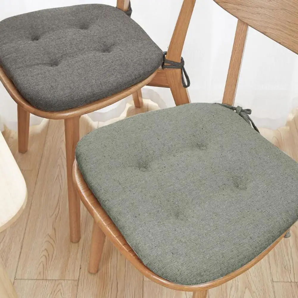 Chair Seat Adjustable Strap Chair Pad Thickened Sponge Padding Chair Cushion with Anti-slip Fixing Strap for Home Kitchen Office