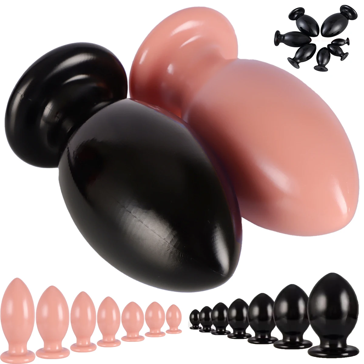 7 Size Buttplugs Anal Beads Balls Cunt Plug Dilatador Anal Plug Sex Toys Small And Big 9.5cm Huge Anal Plug Toys For Women Men