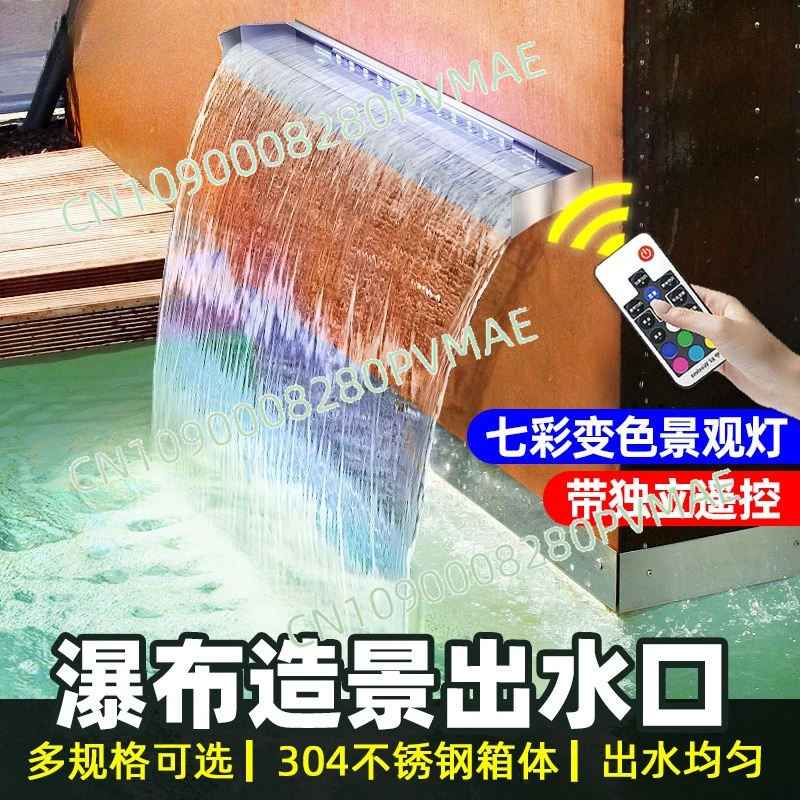 Stainless Steel Waterfall Spout Duck Bill Nozzle for Fish Pond Rockery Courtyard Waterscape Wall Water Curtain