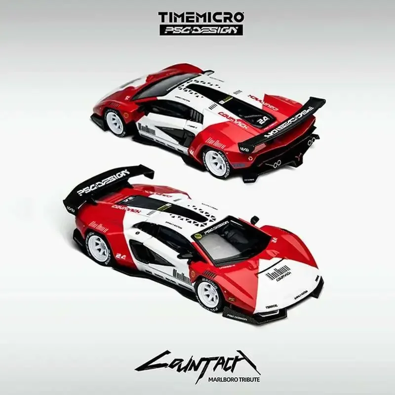 TM Dostępne od ręki 1:64 PSC Cyberpunk Countach LPI800-4 Model samochodu z odlewu metalowego, diorama, kolekcja, zabawka, Time Micro tarmac works