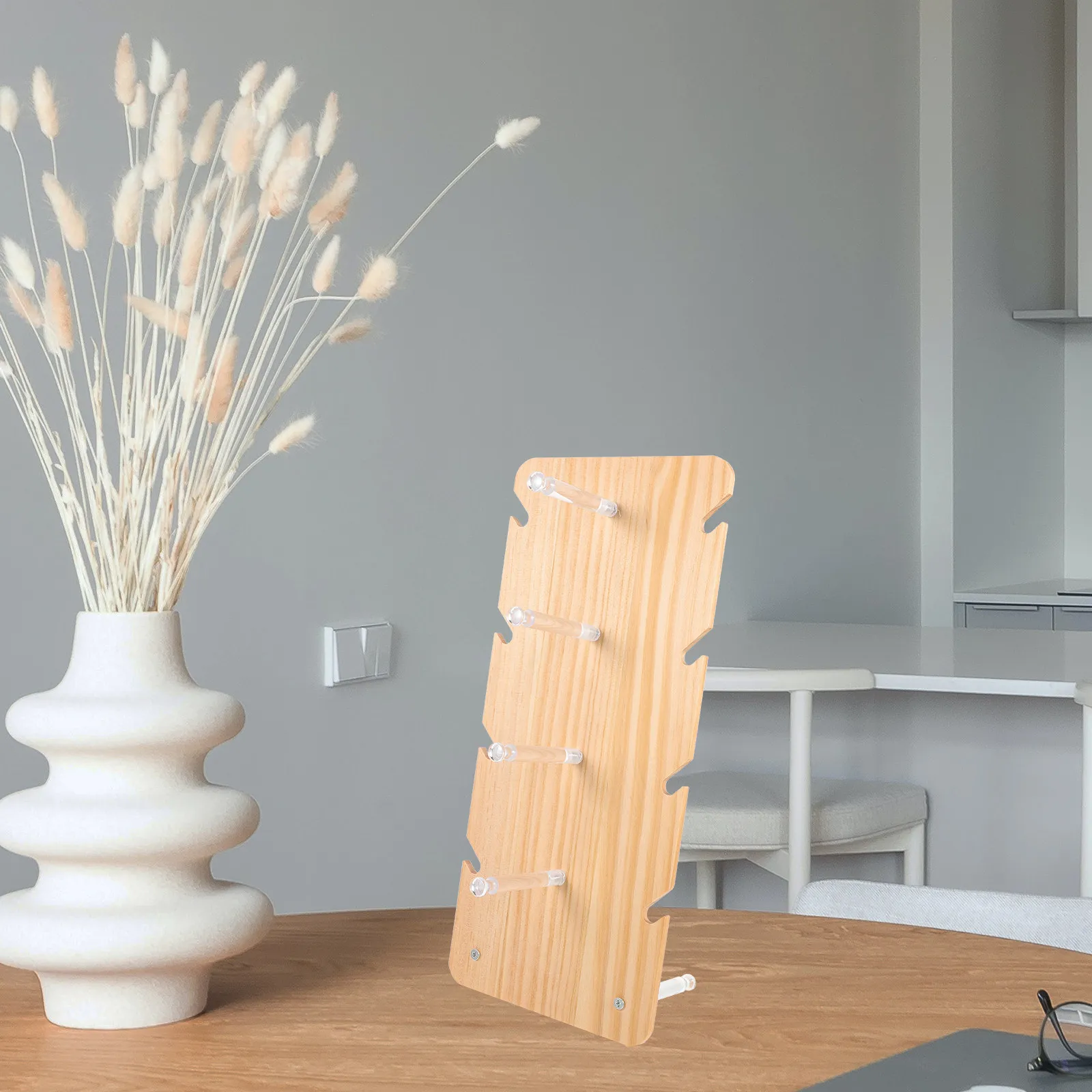 Wood Sunglass Display Stand Modern Eyewear Holder Desktop Glasses Rack Space-Saving Stable Organizer for Home Store Trade Show