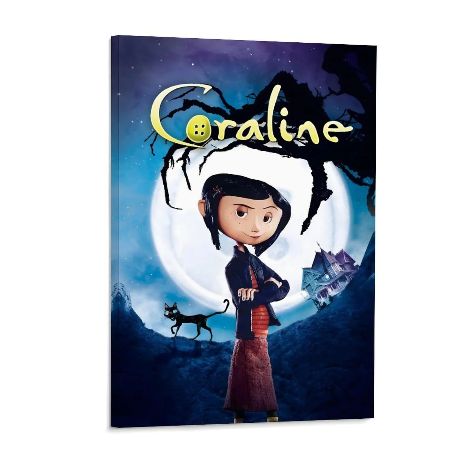 Coraline Movie Poster Fantasy Aesthetic Canvas Wall Art Posters Painting Decoration for Home Bedroom Dorm Bathroom Decor Gift 12x18in