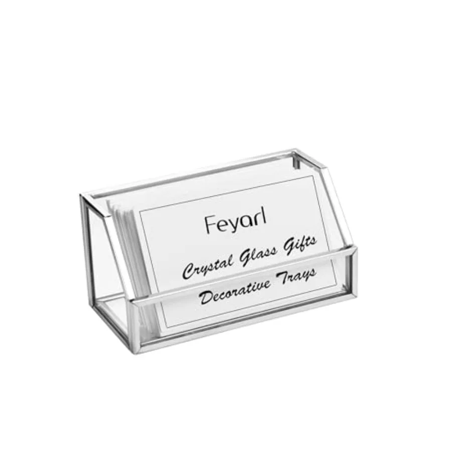 حامل بطاقات عمل زجاجي من Feyarl، حامل بطاقات Business me، عرض منظم بطاقات العمل، تخزين لطاولة سطح المكتب ng #1