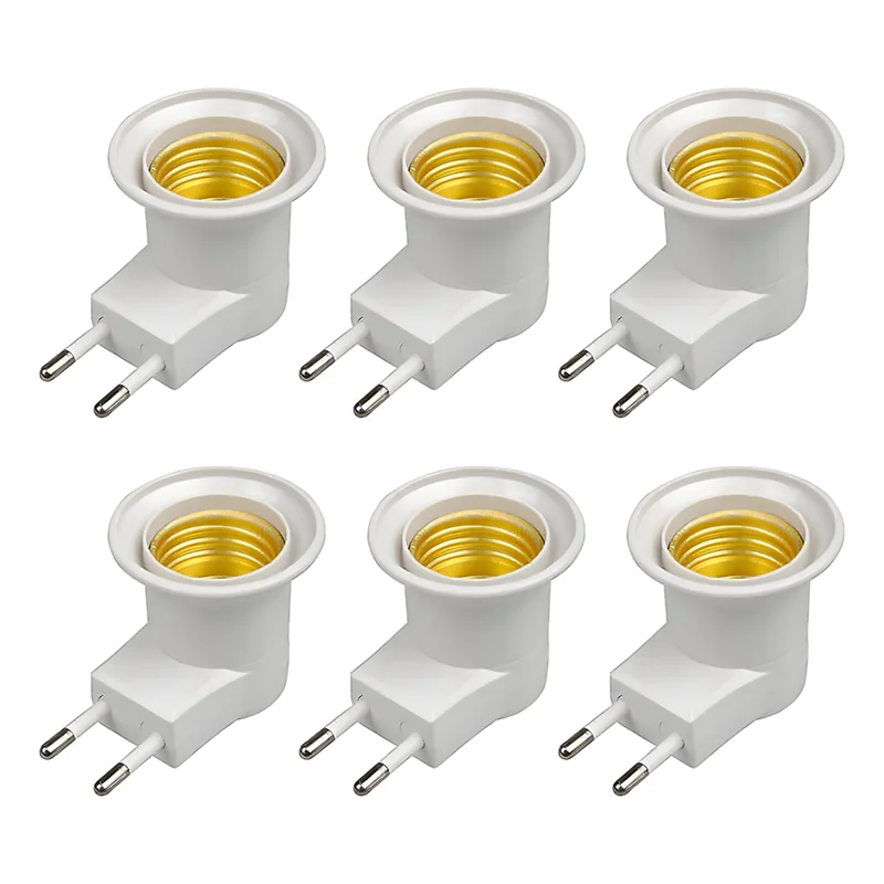 【DIY DECOR】E27 Lamp Socket Adapter With Switch Plastic Standard Screw-In Socket Outlet Converter Bulbs For Home EU Plug