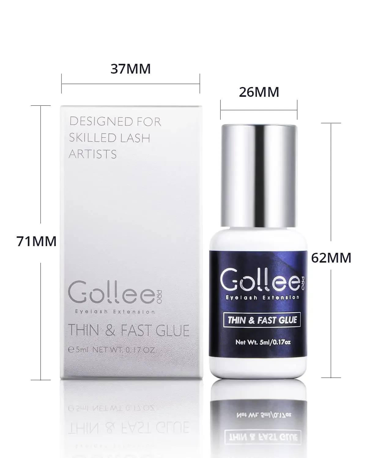 GOLLEE-Colle pour faux-cils, séchage rapide, pour les yeux sensibles, 5ml, 1S, 6-8 semaines