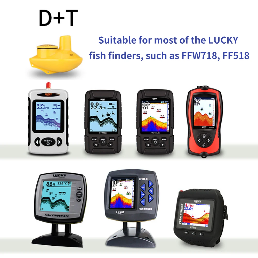 D+T Wireless Remote Sonar Sensor Fishing Finder Transducer 45M Water Depth Fishing Finder Accessories