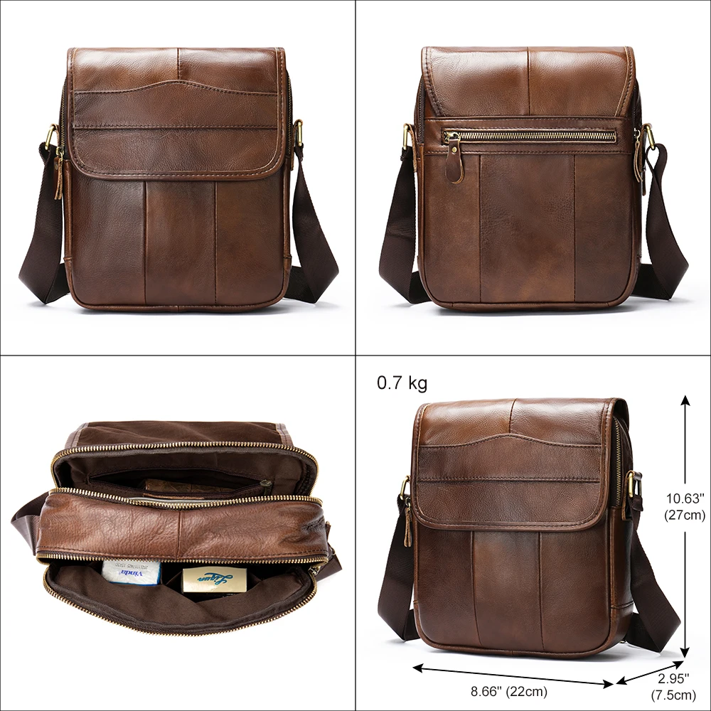 Imagem -02 - Mva-couro Genuíno Crossbody Bolsa para Homens Messenger Bolsa Bolsas de Ombro Bolsas Masculinas 1121