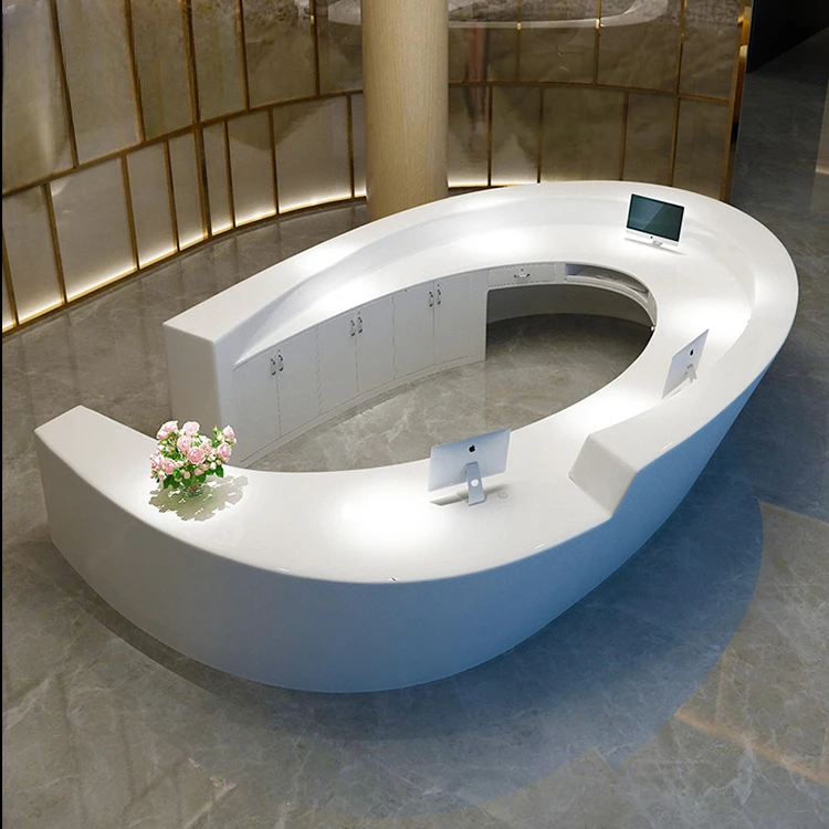 Service counter, beauty salon, institutional consultation counter, curved bar counter