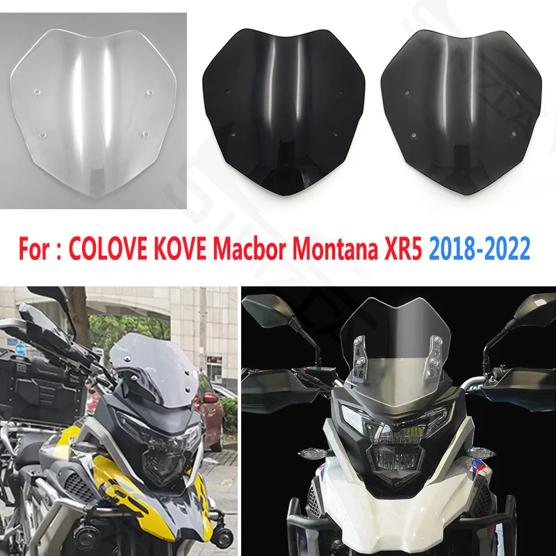 

Screen For Colove Kove Macbor Montana XR5 XR 5 Motorcycle Sport Windscreens Windshield Wind Deflectors Acrylic Black