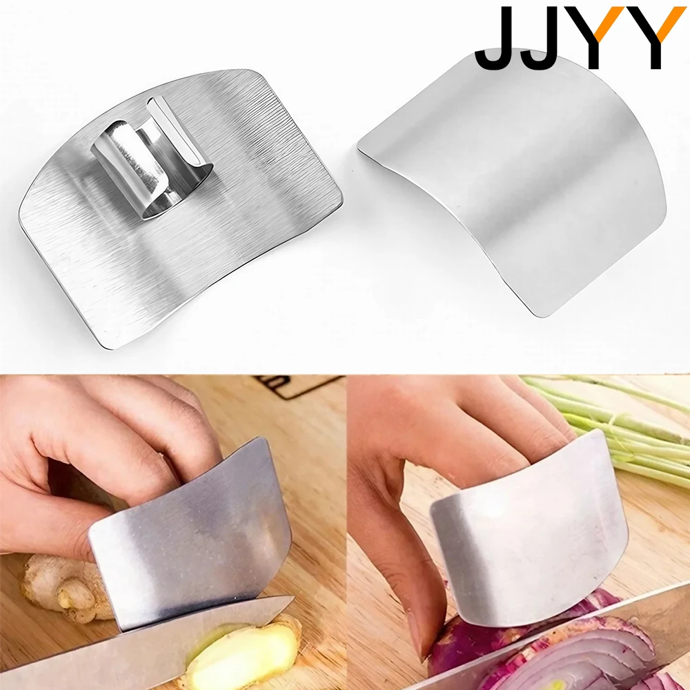 JJYY Vegetable Chopper Hand Guard Stainless Steel Finger Guard Protective Finger Sleeves Kitchen Knives and Accessories