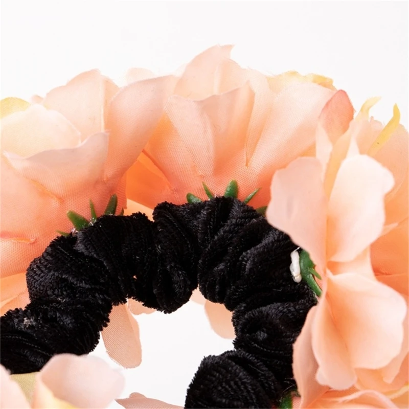 Flower Ponytail Holder Flower Hair Scrunchies For Women Rose Scrunchies Flower Elastic Band Flower Hair Tie Hair Rope