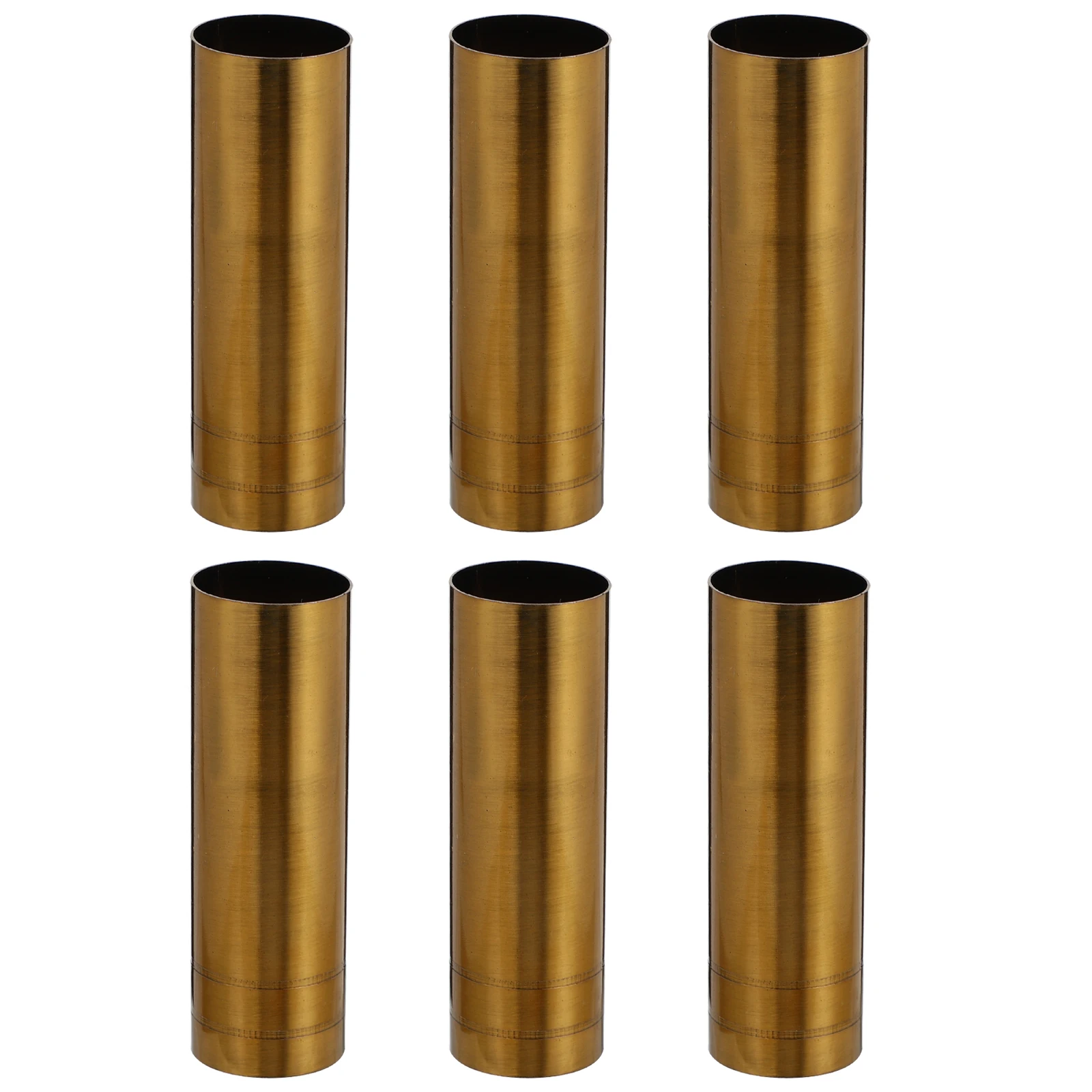 

6pcs Chandelier Cutting Sleeves Light Base Brass Cover Crystal Parts Retro Style LED Lamp Tube Lighting