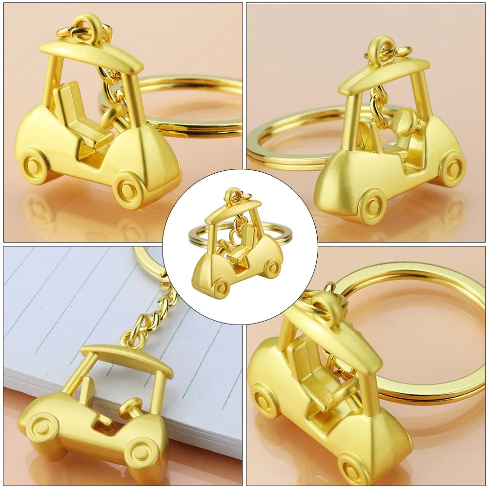 3 قطعة عربة جولف ذهبية مفتاح الديكورات المعدنية المعلقة الزينة-مقاومة للصدأ وليس من السهل تشوه كسر #1