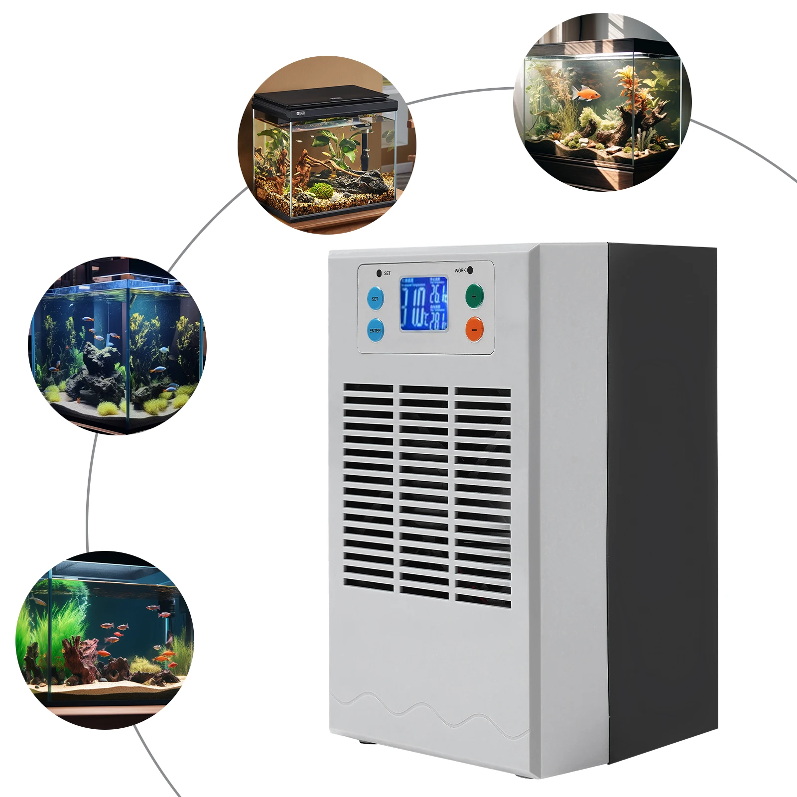 100W 30L Small Fish Tank Water Heater&Chiller Aquarium Chiller Semiconductor Electronic Aquarium Cooling& Heating System