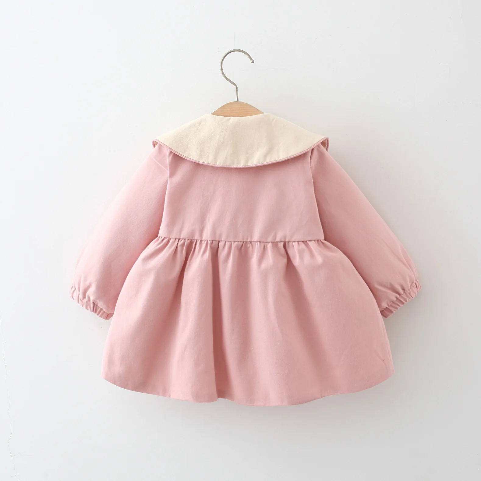 Spring And Autumn Flower Solid Color Baby Girl Coat Cute Girl Windbreaker Top Girl Clothing