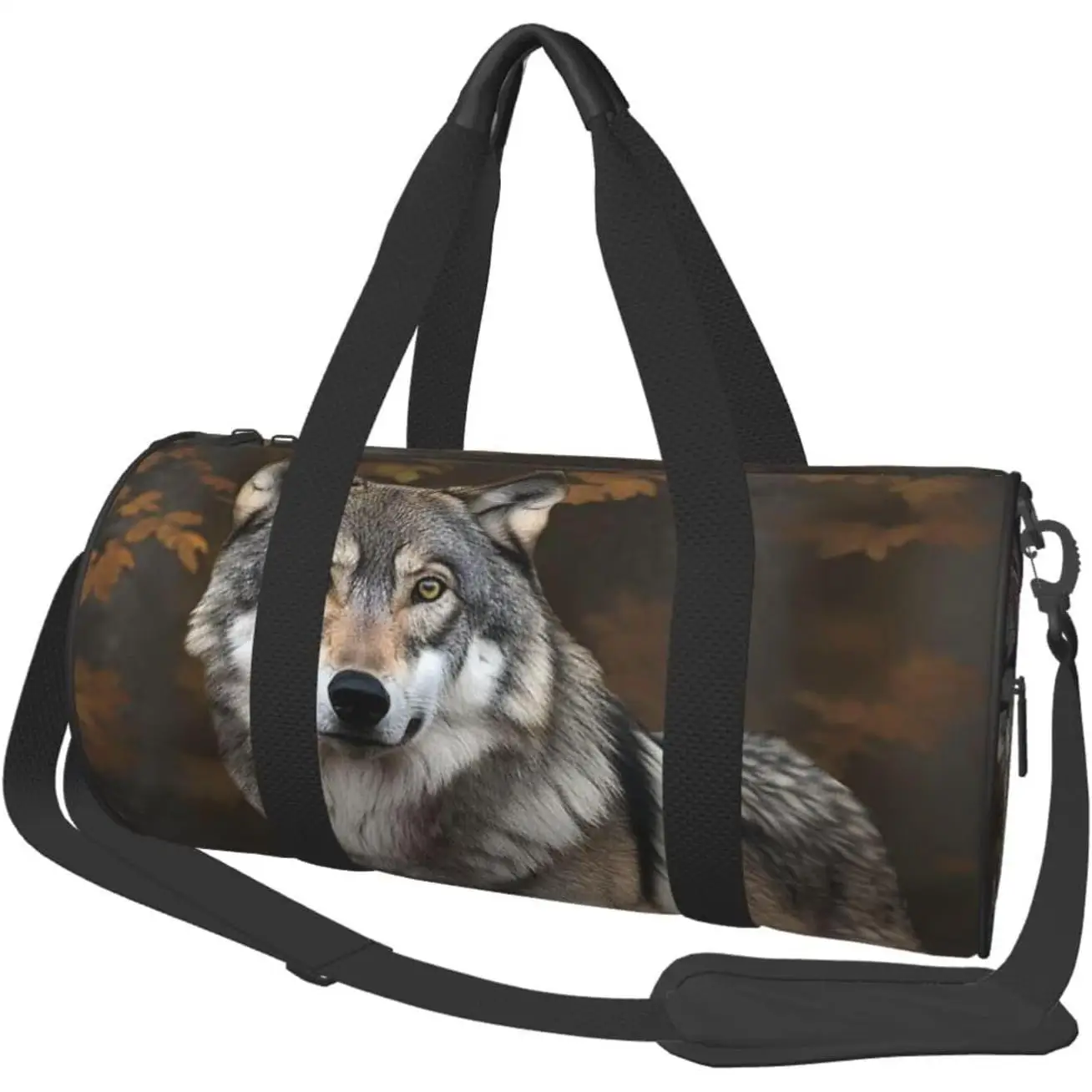 

Wild Wild Gray Wolf Travel Duffle Bag Carry On Weekender Overnight Bag Sport Gym Bag for Women Men Foldable Travel Duffle