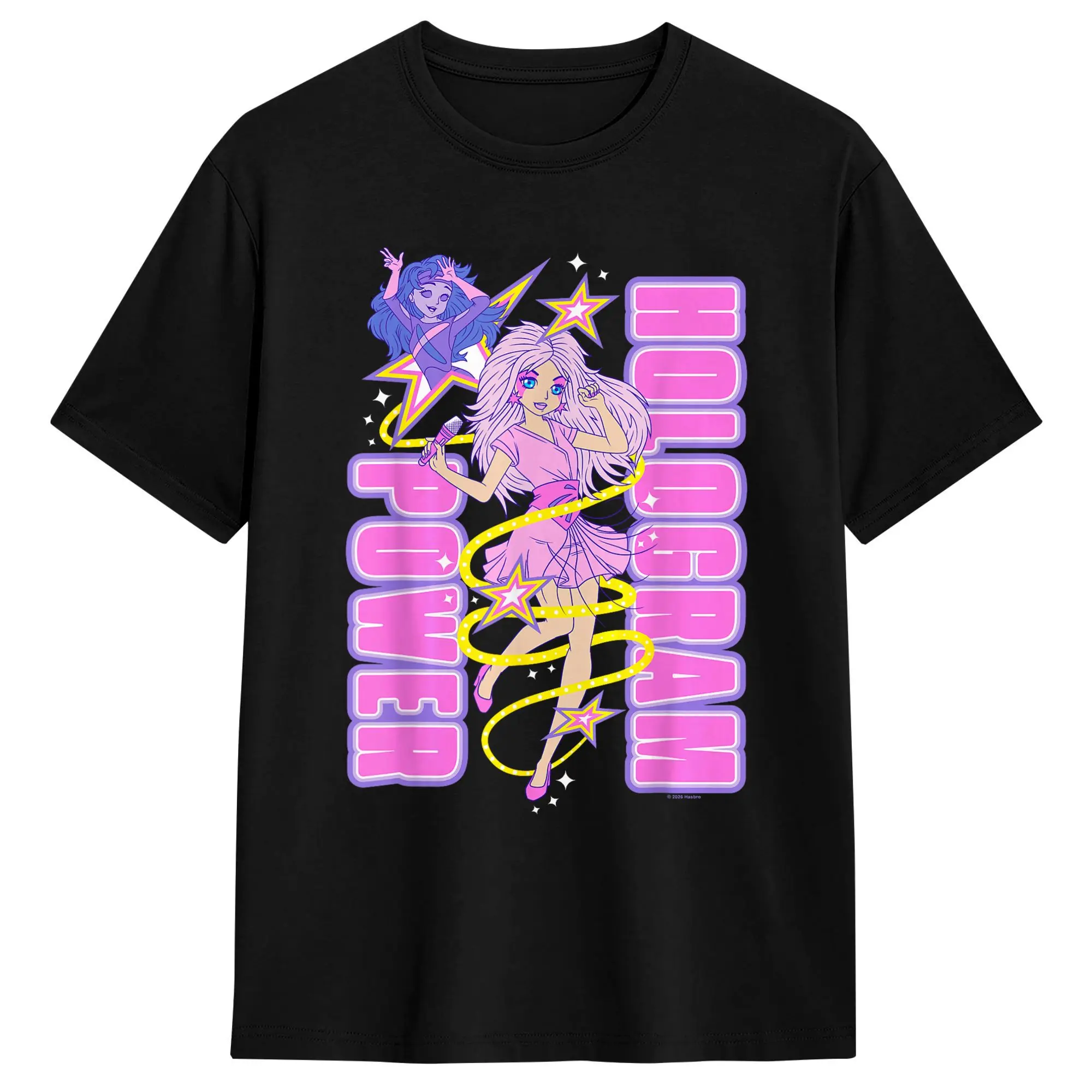 Camiseta Jem and The Holograms Hologram Power Jem & Shana Chibi Look, camisetas de moda de verano, ropa de algodón de manga corta