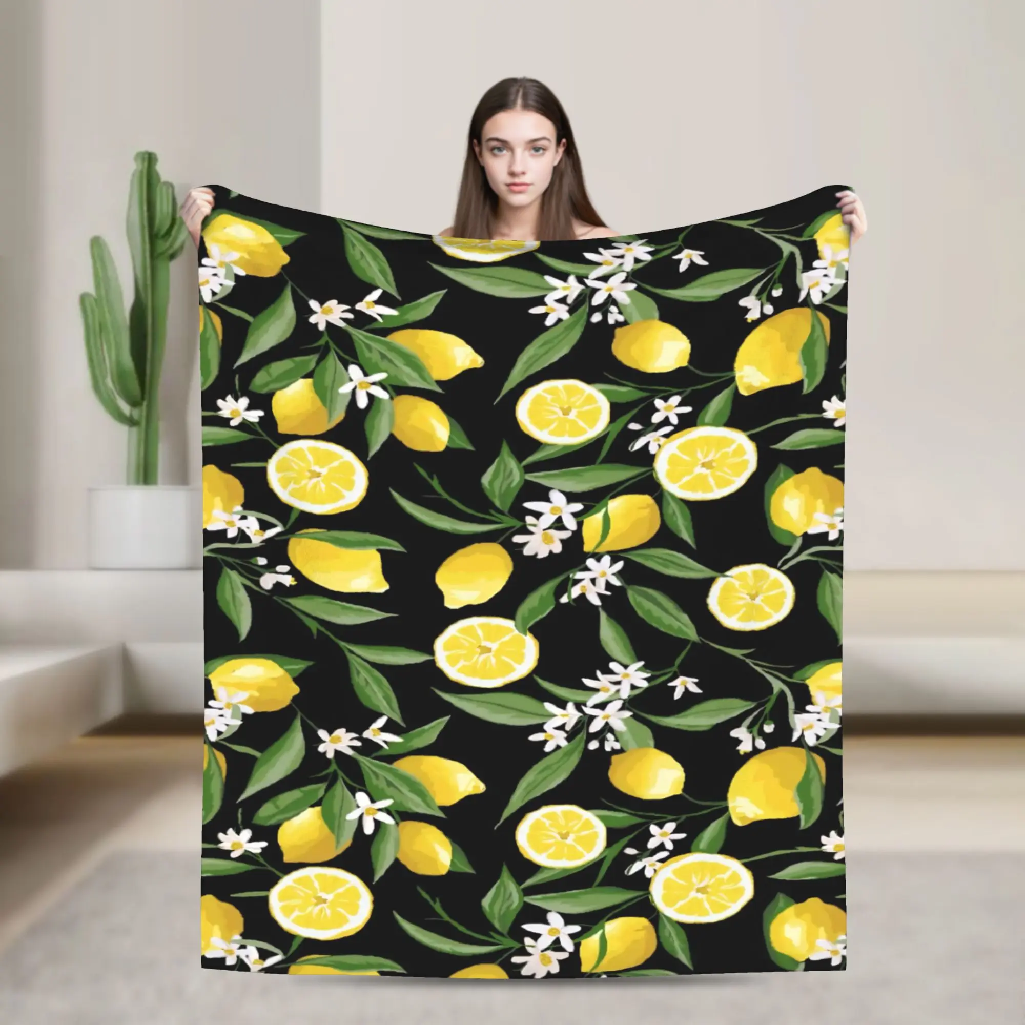 Stylish Lemon Sicily Rectangle Blanket Soft Fleece  Comfortable Throw Blanket Machine Washable