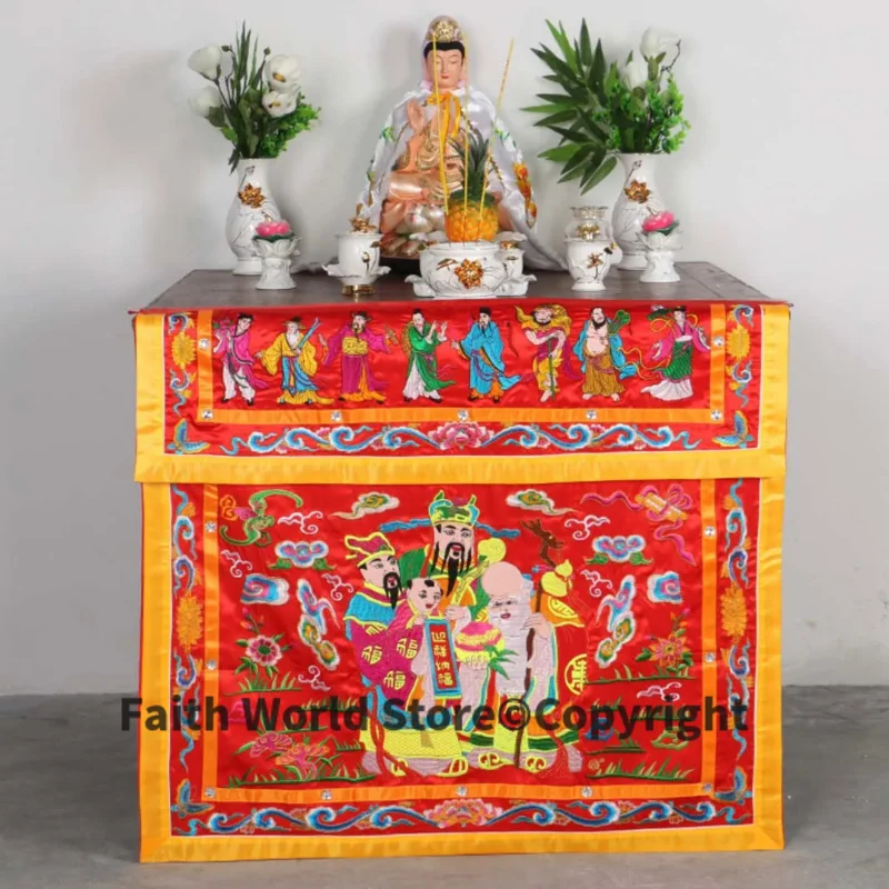 2025 Buddhist Taoism HOME Temple Worship Eight Immortals BA XIAN FU LU SHOU Auspicious Embroidery Altar table enclosure Curtain