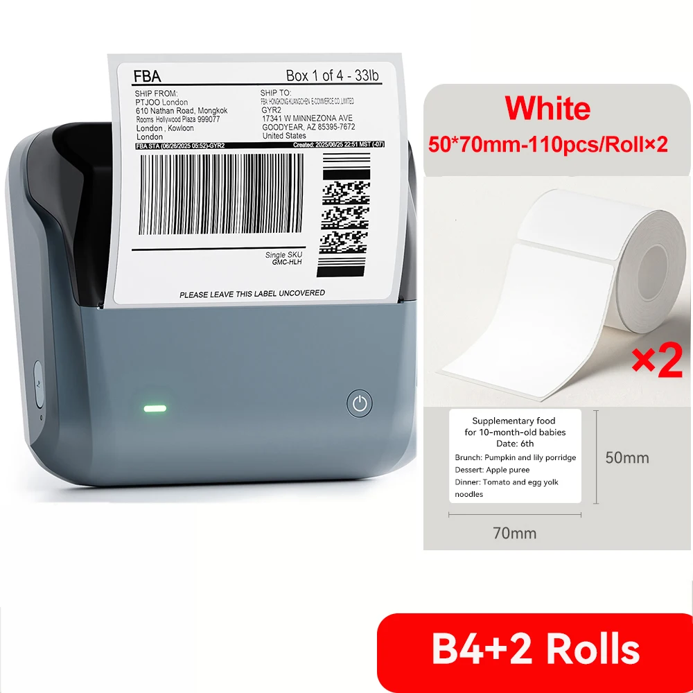 Niimbot B4 Thermische Labelprinter Groot Formaat 20-110mm Printbreedte Label Sticker Machine Verzendlabel Zakelijk Kantoorgebruik