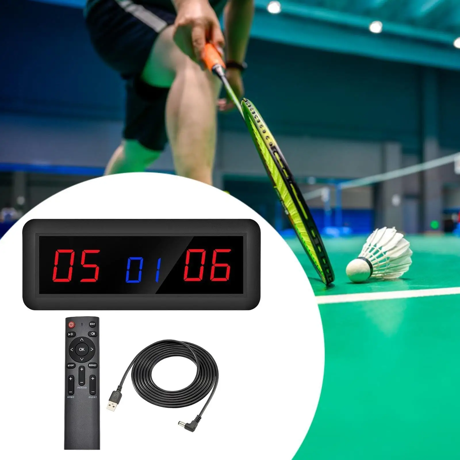 

Electronic Scoreboard LED Display with Remote Control Digital Scoreboard for Badminton Table Tennis Basketball Baseball Soccer