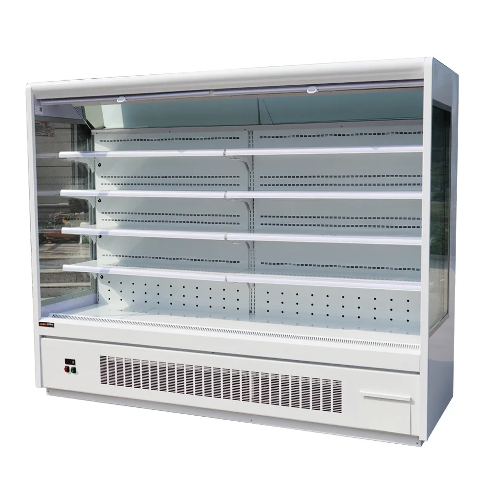 Supermarket Energy Saving Fruit Cooler Storage 220V/380V Commercial Refrigerator Showcase Vegetable Display Chiller