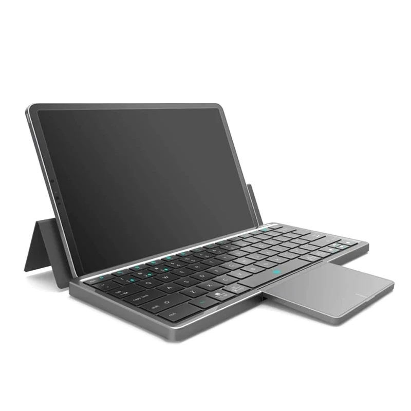 

Foldable Wireless Keyboard Bluetooth-compatible Keypad with Touchpad Rechargeable for Tablet Notebook Phone Laptop