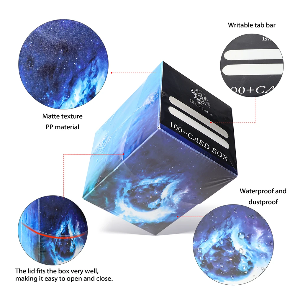 100+ BASIC LANDS Plastic Trading Card Box Holds Double-Sleeved Cards TCG/CCG Storage Card Deck Case for MTG/YGO With Two Divider view 5