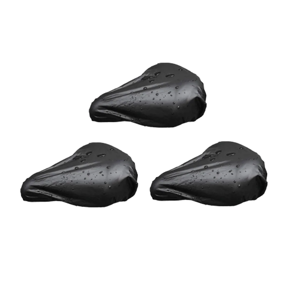 Fundas impermeables de PVC para asiento de bicicleta, Protector de lluvia de gran tamaño con borde elástico negro, cubierta para sillín de PVC, 3 uds.