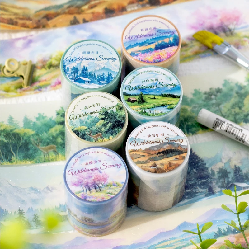 JIANQI 50 مللي متر * 2 متر أشرطة PET مشهد جميل لتقوم بها بنفسك سكرابوكينغ ديكور ألبوم صور مجمعة غير المرغوب فيه مجلة المواد ملصقات جماليات