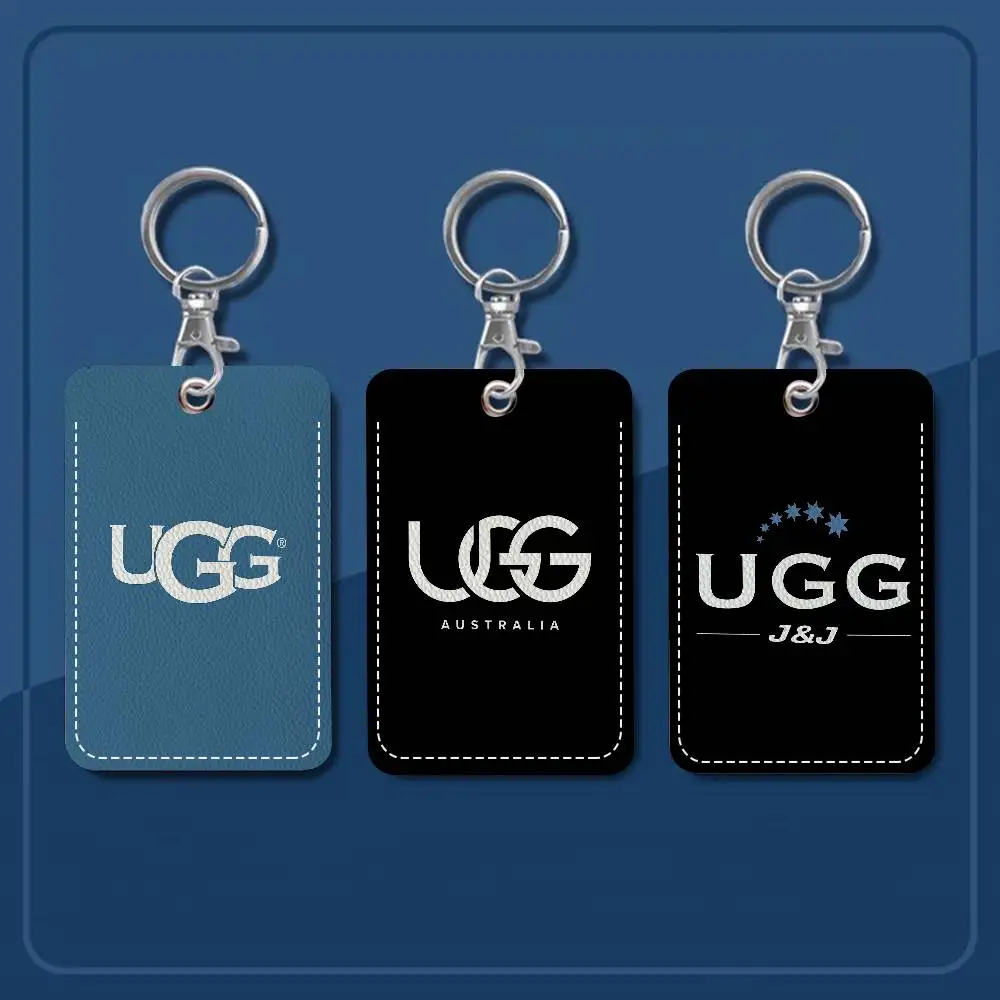 Llavero con Funda Protectora para Tarjeta de Control de Acceso, Diseño de Dibujos Animados con Logotipo de U-UGGS, Regalo