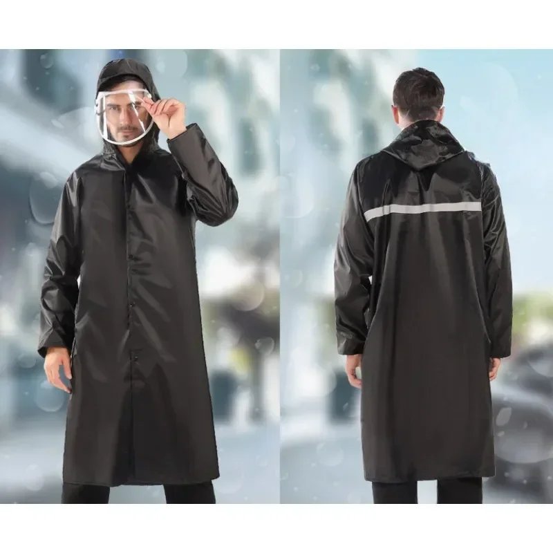 

4XL Oxford cloth raincoat PVC one-piece reflective raincoat for adult labor protection outdoor rainstorm proof long raincoat