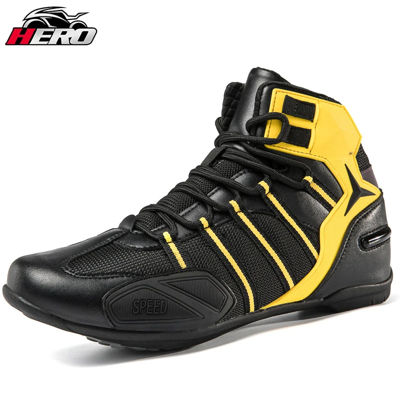 

New Motorcycle Boots Adults Motorbike Riding Shoe Men Breathable Biker Boots Women Anti-Slip Motorbike Rider Riding Shoe