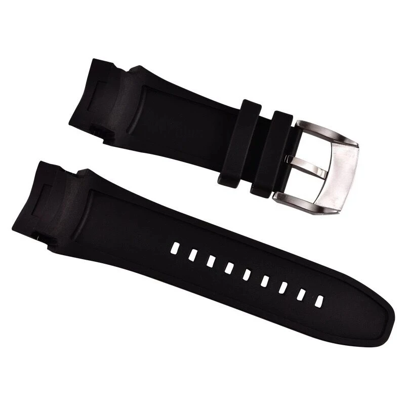 Reef Tiger/RT Soft Rubber Watch Band Waterproof Watch Strap 26mm Width Black Rubber Strap For Tanker RGA3069 RGA3069-VK RGA3069S