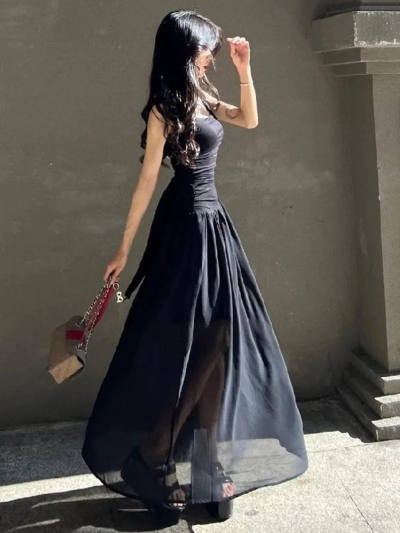 ชุดเดรสยาวหรูหราเซ็กซี่ผู้หญิงรุ่ยบอดี้คอนแม็กซี่เดรสฤดูใบไม้ผลิ Y2K ฤดูร้อนเอวสูงชุดเดรส J3AJ